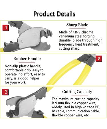 Cable Cutter Cable Cutting Pliers 6 Inch Chrome Vanadium Steel Cable Wire Cutter Electric Wire Cutter Hand Cutting Tool 6 "Cable Clamp Crimping Pliers Crimp Plier - Buy Online on GoSupps.com