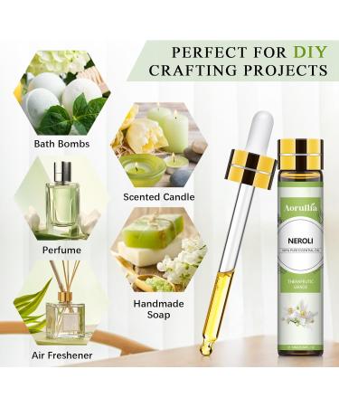 Aoruilia 10ml Neroli Essential Oil 100% Pure Undiluted Pure Aromatherapy Oils for Diffuser Humidifier Aromatherapy DIY Soap Candle Bath Bombs Making Neroli 10 ml (Pack of 1) - Buy Online on GoSupps.com