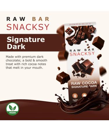  SNACKSY Snacksy Vegan Chocolate Signature Dark Raw Bar (1 x 40g box) | Gluten-free dairy-free refined sugar-free and kosher with antioxidants | Luxury treat or gift - Buy Online on GoSupps.com