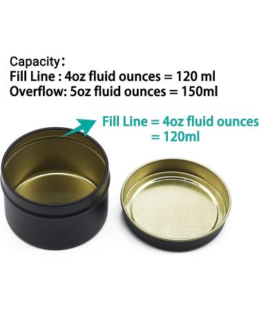 4oz Black Candle Tins - 24 Piece Bulk Candle Making Containers | Wholesale Candle Jars for Candle Making - Multiple Colors Available - Buy Online on GoSupps.com