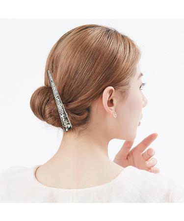 DonLeeving Duckbill Hair Clips - 6pcs Hollow Metal Non-Slip Alligator Clips (Silver Tone) for Effortless Styling - Buy Online on GoSupps.com