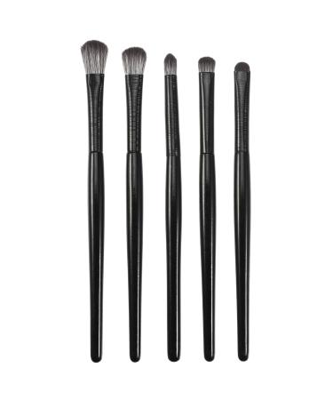 VOCOSTE 5pcs Makeup Brush Set Face Concealer Brush Eyeshadow Smudger Brush Highlighter Concealer Brush Foundations Wooden Handle Smudger Brush Black