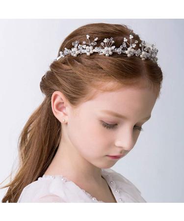 WILLBOND Flower Girl Headpiece Princess Wedding Headband with Pearls | Hair Accessory for Wedding, Party, First Communion - 4 Pcs - Buy Online on GoSupps.com