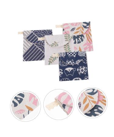 Beavorty 4pcs Menstrual Pad Storage Bag Set | Period Pouch Organizer for Girls | Cotton Linen Carry Case for Period Pads and Tampons - Buy Online on GoSupps.com