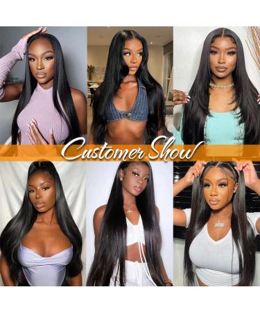 Dixtefo 30 Inch HD Glueless Straight Lace Front Wig 180% Density - Brazilian Virgin Human Hair for Black Women - Buy Online on GoSupps.com