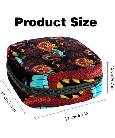 Women's Dragon Pattern Binding-Up Bag - Stylish Tampon Storage with Zip Pockets | Multi-Functional Menstrual Bags - Buy Online on GoSupps.com