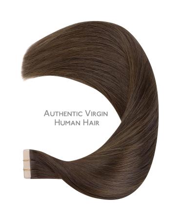 Chocolate Brown Tape In Hair Extensions - 10 Pcs 20g 25cm - Real Hair Invisible & Smooth | Best Quality Tape Extensions for Girls - Buy Online on GoSupps.com