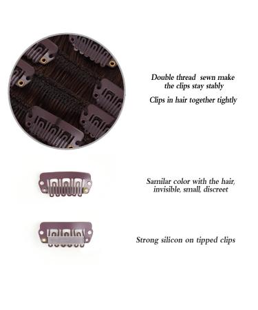 14 Clip in Hair Extensions Real Human Hair - Dark Brown #2, 100% Remy Human Hair - 70g 7pcs 16 Clips - 14 Inch - Pack of 7 - Women's Hair Extensions - Buy Online on GoSupps.com