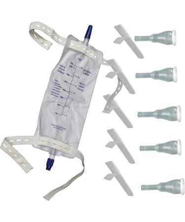 Complete 5-Day Urinary Kit | 5 Condom Catheters 750ml Leg Bag & Straps (Medium 25mm) - International Shipping - Buy Online on GoSupps.com