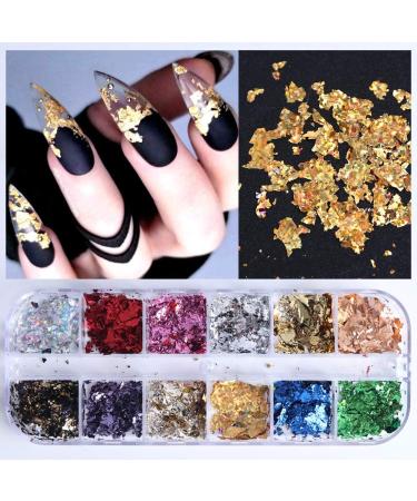 Nails Rhinestones Professional Nail Decoration 12 Grid Nail Crystals Gems for Women Girl Nails Stud Foil for Nails Art Craft DIY(Irregular Shape) - Buy Online on GoSupps.com