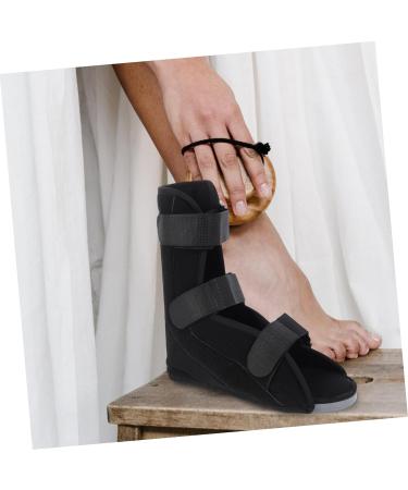 Orthopedic Ankle Straight Shoes for Foot Drop & Sprains | Supportive Walking Brace Boot - Black Composite Cloth - Buy Online on GoSupps.com