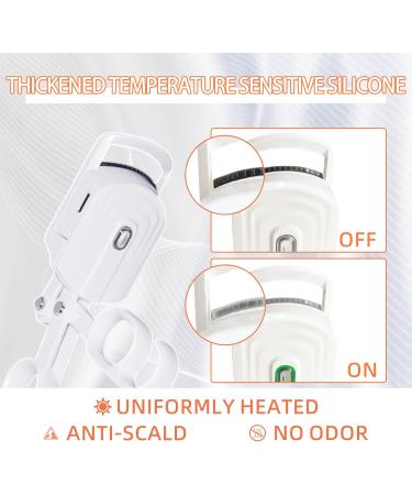 Heated Eyelash Curler Long-Lasting Curl - JINCUIY Eyelash Curlers Fast Heated Eyelash Curlers 3 Temperature Levles Anti-scalding Design Rechargeable Eyelash Curler White - Buy Online on GoSupps.com