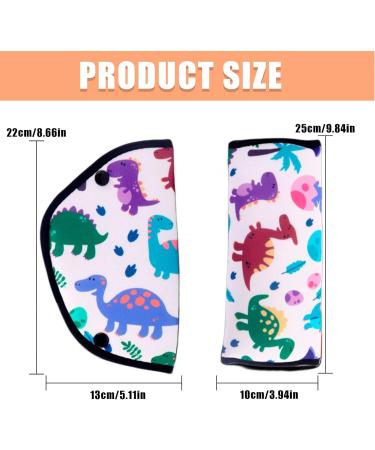 OTKARXUS Seat Belt Pads 2PCS - Small Dinosaur Pattern | Car Safety Seat Belt Pillow for Kids - Universal Car Seat Accessories - Buy Online on GoSupps.com