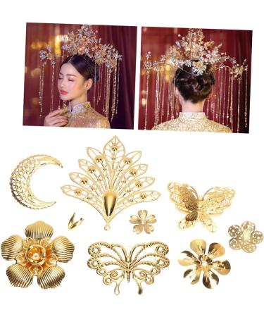 COHEALI 37pcs Bridal Headpiece Gold Butterfly Charm Metal Hollow 3d Charms Crafts Hollow Out Bride Beads - Buy Online on GoSupps.com