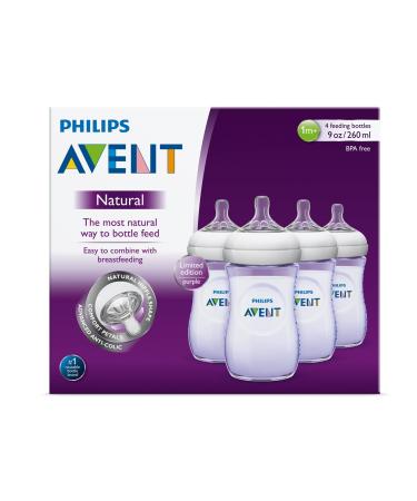 Philips Avent Natural Baby Bottles Purple 9oz (4 Pack) - Buy Online Now - Buy Online on GoSupps.com