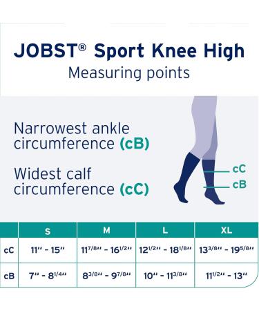 JOBST Unisex Sport Knee High Compression Socks 15-20 mmHg - X-Large Blue/Grey for Athletic Support - Buy Online on GoSupps.com