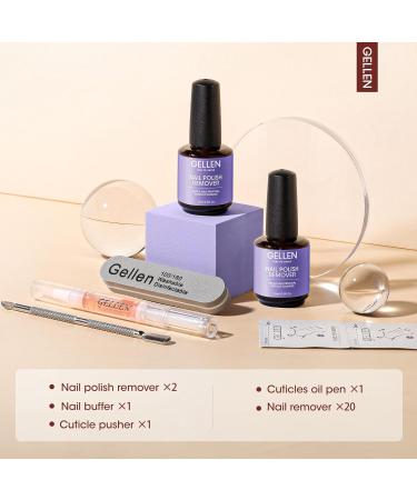 Gellen Gel Nail Polish Remover - Nail Polish Remover for Nails Soak off Gel Polish Remover Quickly & Easily Remove Gel Polish within 3 5 Minutes Professional Gel Polish Remover Home/Salon Use 15ml Nail Polish Remover Kit - Buy Online on GoSupps.com
