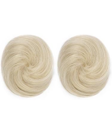 REECHO 2 PCS Mini Claw Clip in Messy & Cat Ears Hair Bun Extensions Wig Accessory Updo Hairpieces for Women Girls (Pack of 2-3" Straight Light Blonde) Pack of 2 - 3" Straight Light Blonde - Buy Online on GoSupps.com