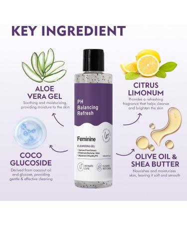  Nbhuiakl Daily PH Balanced Feminine Cleanser Refreshing PH Balancing Shower Gel 180 Ml Natural Gentle Feminine Hygiene | Feminine Moisturizing Body Wash For Friends Family And - Buy Online on GoSupps.com