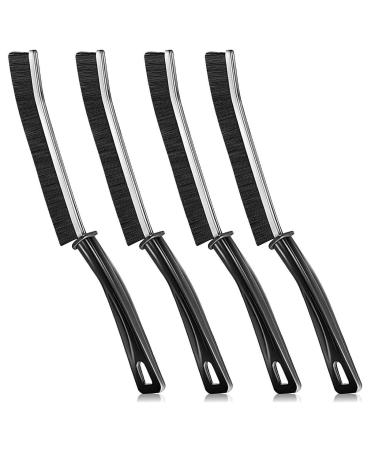 4 pieces of gap cleaning brush-deep cleaner scouring multi-purpose window-niche dust brush with stiff bristles for difficult areas in bathing rooms kitchen tiles black