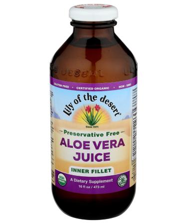 Aloe Vera Juice Organic No Preservatives - 16 oz - Liquid 16 Fl Oz (Pack of 1)