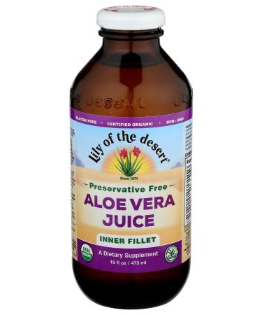 Aloe Vera Juice Organic No Preservatives - 16 oz - Liquid 16 Fl Oz (Pack of 1) - Buy Online on GoSupps.com