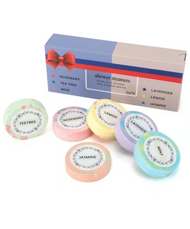 MayBud Shower Steamers Aromatherapy 6 Piece Gift Set Steam Tablets for Shower Natural Botanical Fragrance Skin Moisturizing Bath Bombs Women Relax Gifts 1 Ounce (Pack of 6)