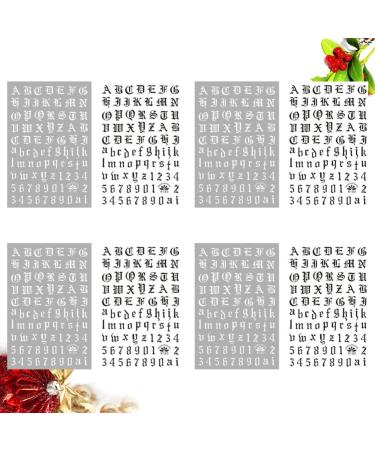 Beaupretty 4 Sets Letters And Number Nail Stickers Tip Nail Art Adhesive Decals Nail Wrap Manicure Old English Alphabet Stripe (Black and White in 1 Set) - Buy Online on GoSupps.com