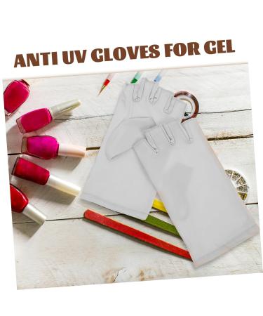 FRCOLOR 1 Pair Nail Gloves Glove for Nail Lamp Fingerless Gloves Led Dry Lamp Gloves Anti Uv Gloves Protective Gloves Manicure Gloves Uv Protection Spandex Riding 17x8.5cm Light Grey - Buy Online on GoSupps.com