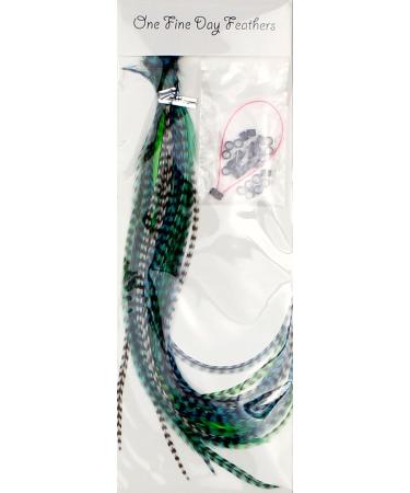 Real Feather Hair Extensions - Short Skinny 7-9 inch (River) | Set of 25 + Rings/Loop | One Fine Day Feathers - Buy Online on GoSupps.com