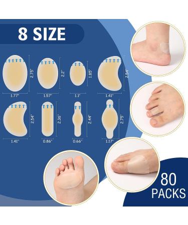 80-Piece Foot Blister Protection Bandaids - Waterproof Heel & Toe Blister Patches - Buy Online on GoSupps.com