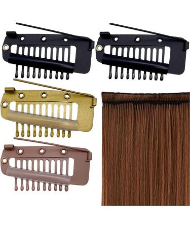 3/4/6 Snap Clips For Wigs Hair Chunni Clips With Safety Pin Strong Hair Extension Clips Snap Hair Clips Snap Clips Comb For Women Wig Dupatta Hijab Accessories 4 Mixed - Buy Online on GoSupps.com