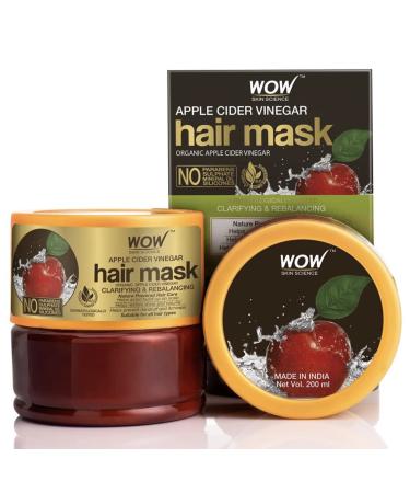 WOW Skin Science Apple Cider Vinegar Hair Mask - Deep Conditioner with Argan Oil  Anti-Dandruff  Anti-Frizz  Smoothing & Strengthening Hair Masque  Restore Shine & Volume - All Hair Types - 200 ml