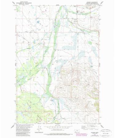 YellowMaps Jackson MT topo map, 1:24000 Scale, 7.5 X 7.5 Minute, Historical, 1978, Updated 1989, 26.8 x 22 in Regular Paper