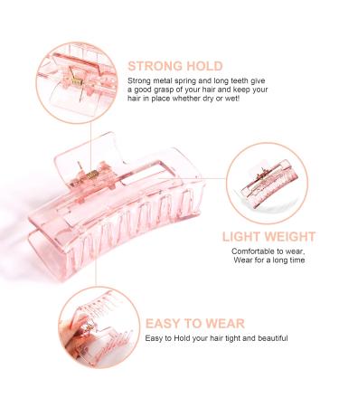 LYG Hair Claw Clips 6 Pack - Non-Slip Banana & Rectangular Hair Clips for Women & Girls - Buy Online on GoSupps.com