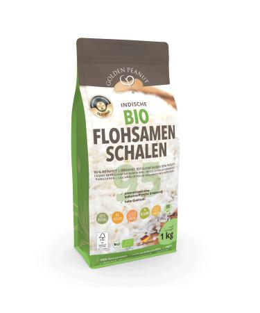 GOLDEN PEANUT psyllium husks organic 1 kg 95% purity India high in fibre gluten-free vegan natural product - Buy Online on GoSupps.com