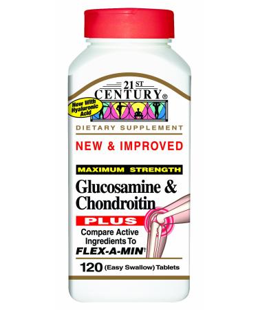 21st Century Glucosamine & Chondroitin Plus Hyaluronic Acid + MSM 120 Tablets