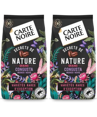 CARTE NOIRE - Caf Grain Carte Noire "Secrets de Nature" - Congusta & Mundo Novo - Certifi Rainforest Alliance - Paquet de 2 kg - Fabriqu en France
