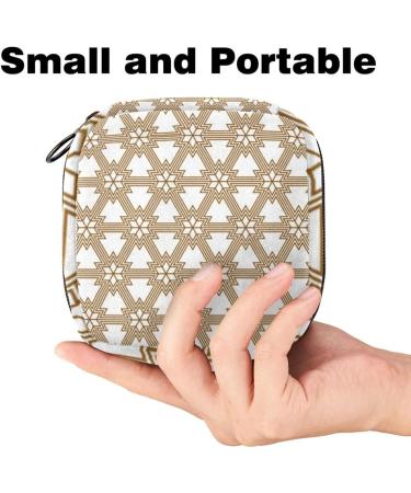Portable Women's Binding-Up Bags | Menstrual Cup & Tampon Bags for Teens | Multicolored Brown Geometric Design - Buy Online on GoSupps.com