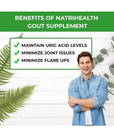 Natrihealth Gounatri - Powerful Gout Support Supplement with 5 Herbals Hydrolized Collagen Glucosamine | Uric Acid Cleanser Helps Reduce Joint Pain/Swelling 60 Veggie Capsules - Buy Online on GoSupps.com