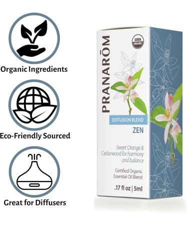 Pranarom Zen Essential Oil Blend (5ml) | 100% Pure Organic Lime Cedarwood Frankincense Lavender Cinnamon Bark & Vanilla | Boost Confidence & Vitality - Buy Online on GoSupps.com