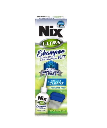 Nix Ultra Lice Shampoo & Egg Removal Comb Lice Removal Treatment 4 Fl Oz 1 Count