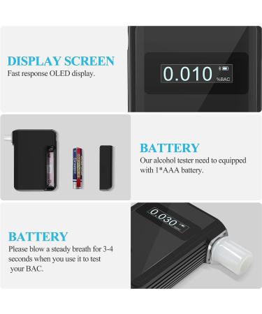 YOMA Breathalyzer Alcohol Tester with Digital LCD Screen Ultra-Portable Keyring Alcohol Tester for Personal Use(5 Mouthpieces) 5 Count (Pack of 1) - Buy Online on GoSupps.com
