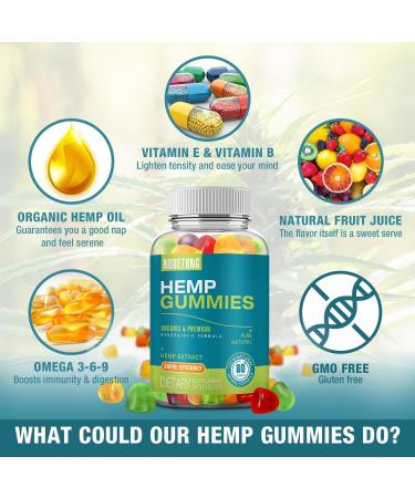 2 Packs Hemp Gummies for Sleep Pain Anxiety Relief High Potency Supplement Edible Bear Gummy Extra Strength Pure Natural Hemp Oil Extract Non-GMO Vegan Fruit - Buy Online on GoSupps.com