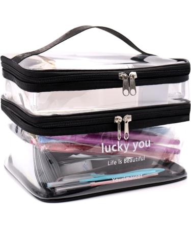 Buy Cultural Transparent PVC Makeup Bag - Double-Layer Waterproof Cosmetic Bag for Girls & Women | International Shipping Available - Buy Online on GoSupps.com