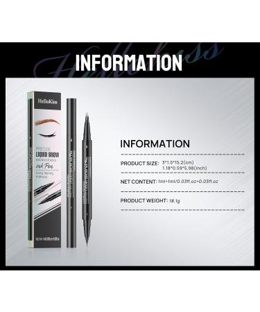 Curved Eyebrow Pen - Eyebrow Pencil Brow Pencil 2-in-1 Dual-Ended Microblading Eyebrow Pen with Micro-Fork-Tip and Precise Brush-Tip Create Natural Hair-Like Brows Long lasting Light brown - Buy Online on GoSupps.com