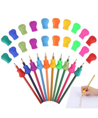 20 pieces of writing aid for pen children 10 colors silicone grips pen holder writing aid children ergonomic pencil posture Children's aids used for correction of the writing posture of children