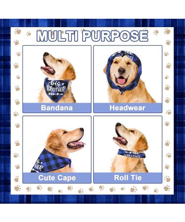 Urroma Dog Hill Cloth - Big Brother Pregnancy Announcement | Adjustable Triangular Dog Cloth - Sea Blue & Black (2 PCs) - Buy Online on GoSupps.com