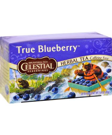 Celestial Seasonings True Blueberry Herbal Tea - Caffeine Free, 20 Bags (1.6 oz) - Buy Online on GoSupps.com