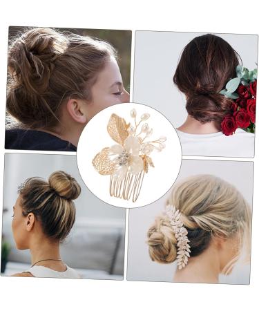 Beaupretty Gold Leaf Side Comb Womens Headpiece Leaf Hair Comb Girl Headpiece Hair Accessories for Bride Women Hair Pin Side Comb for Hair Vintage Hair Accessories Comb for Bridesmaid - Buy Online on GoSupps.com